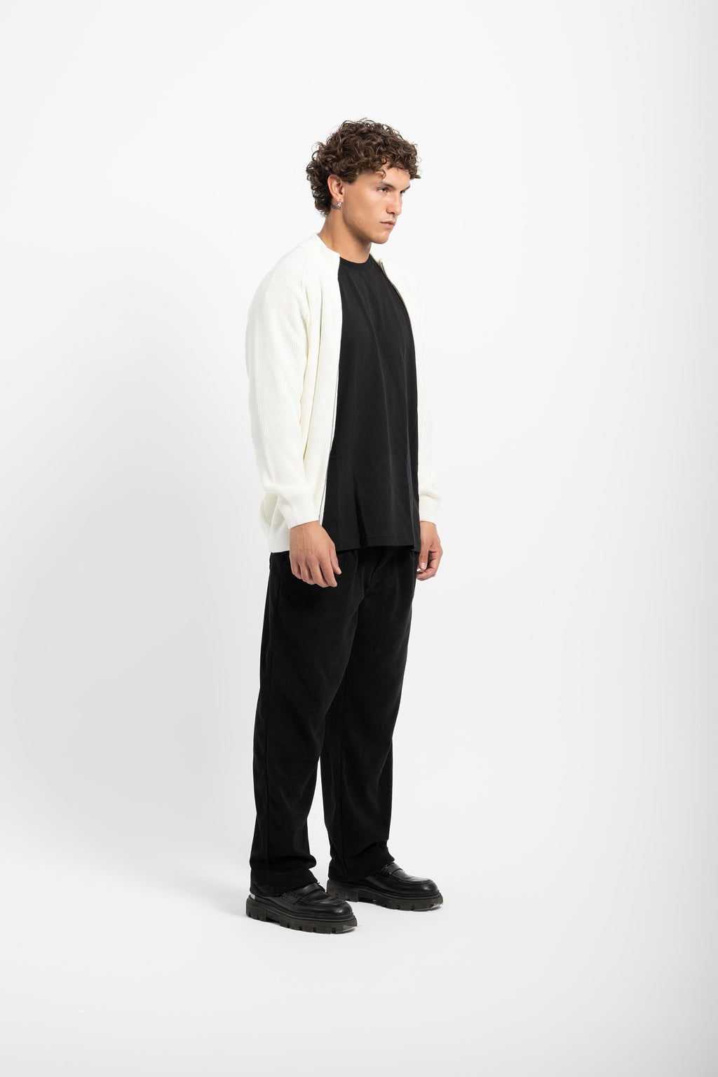 Untch Off-White Full-Zip Knit Sweater