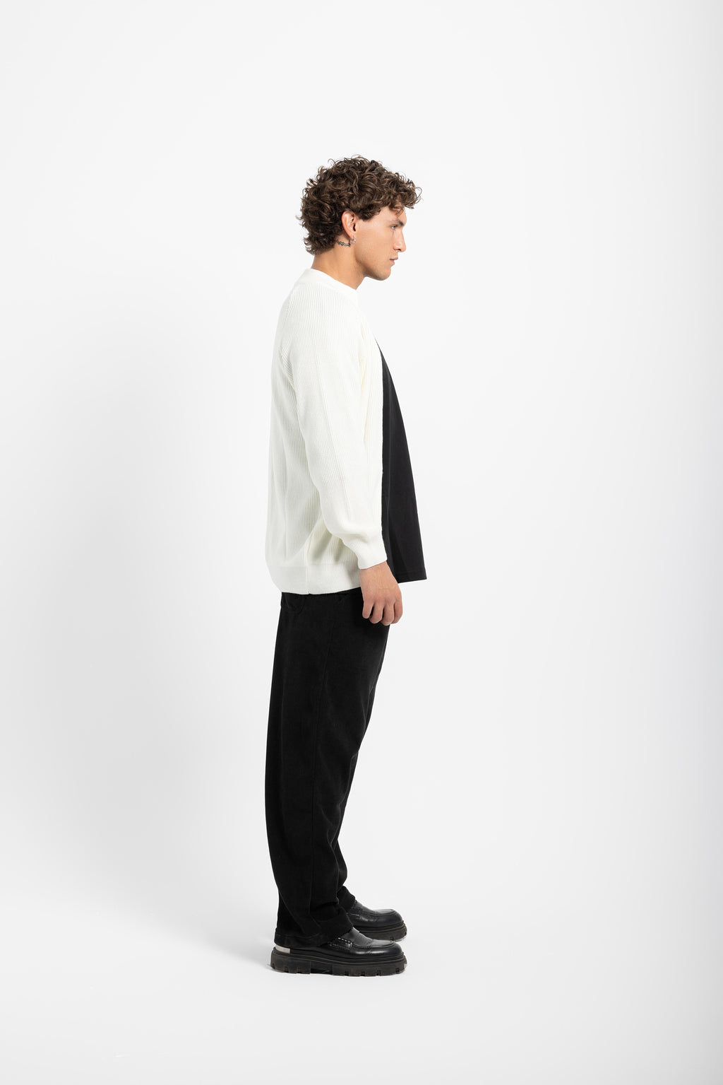 Untch Off-White Full-Zip Knit Sweater