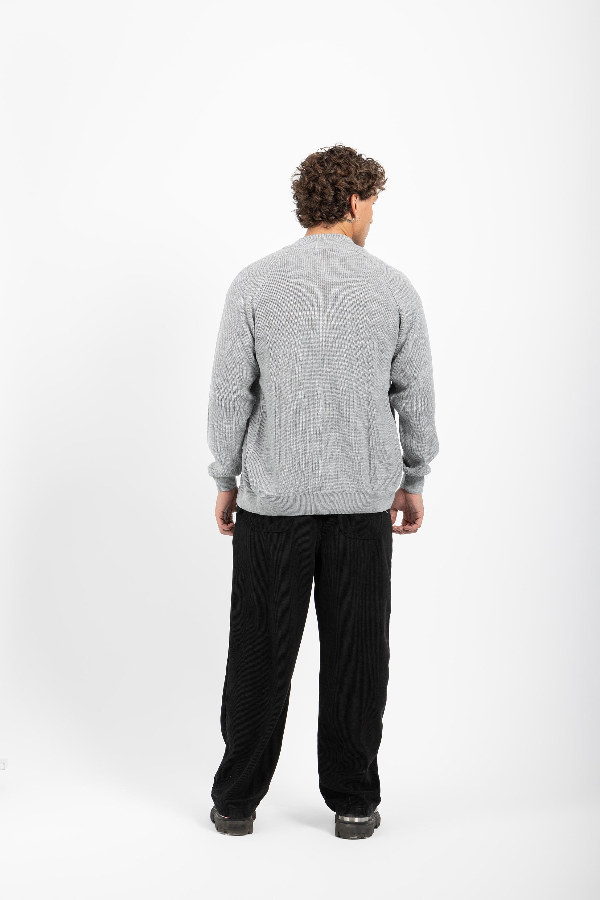 Untch Gray Full-Zip Knit Sweater
