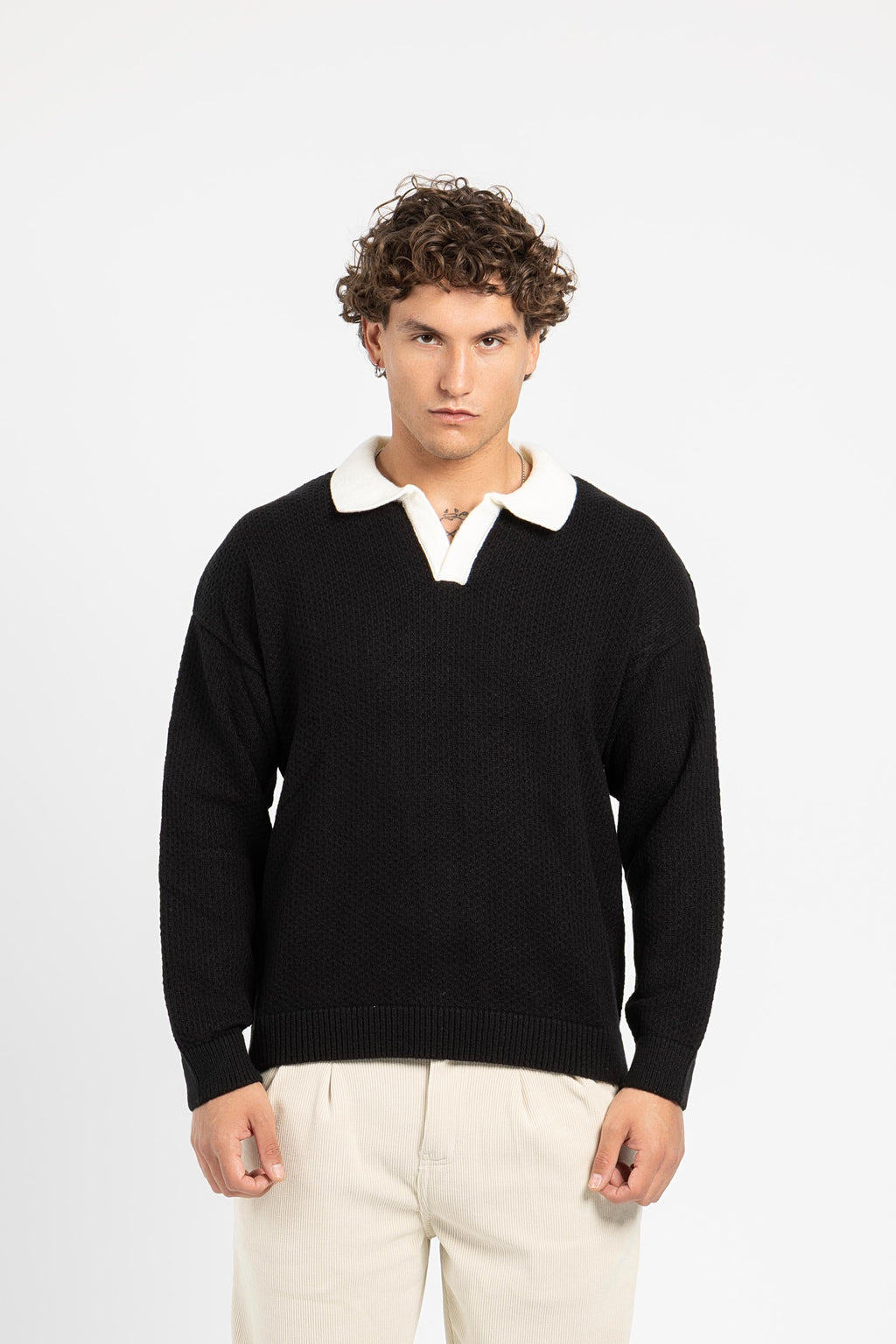 Untchd Black V-Neck Knit Sweater