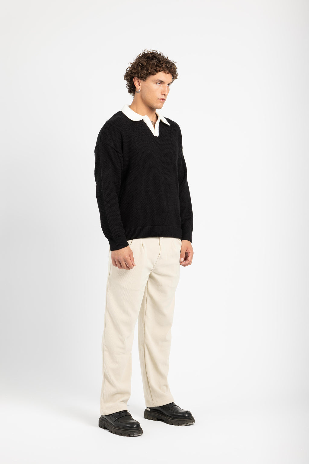 Untchd Black V-Neck Knit Sweater