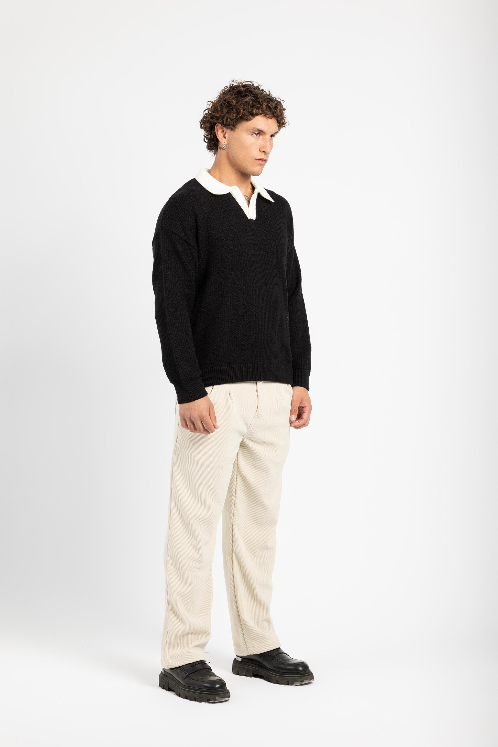 Untchd Black V-Neck Knit Sweater