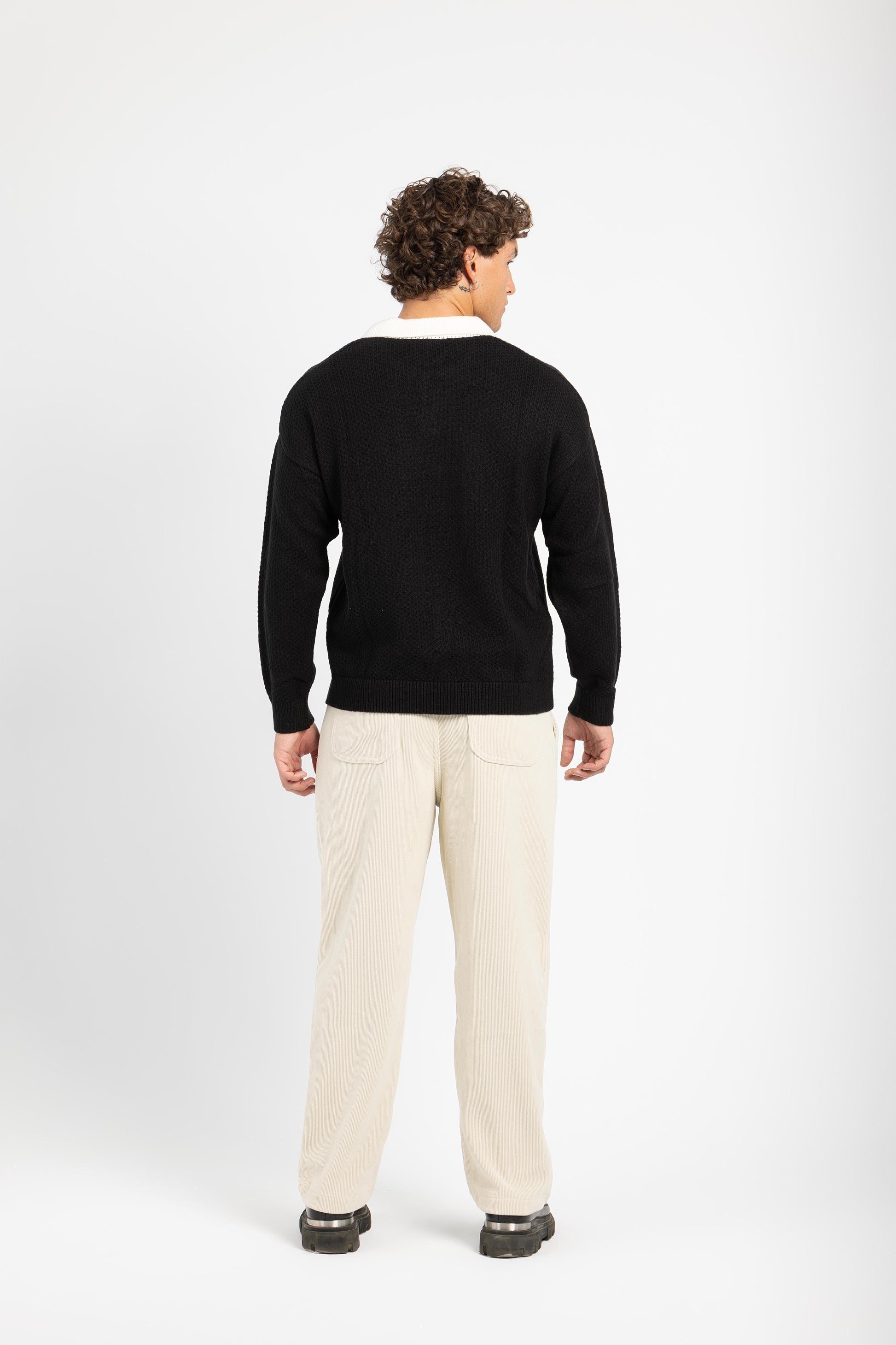 Untchd Black V-Neck Knit Sweater