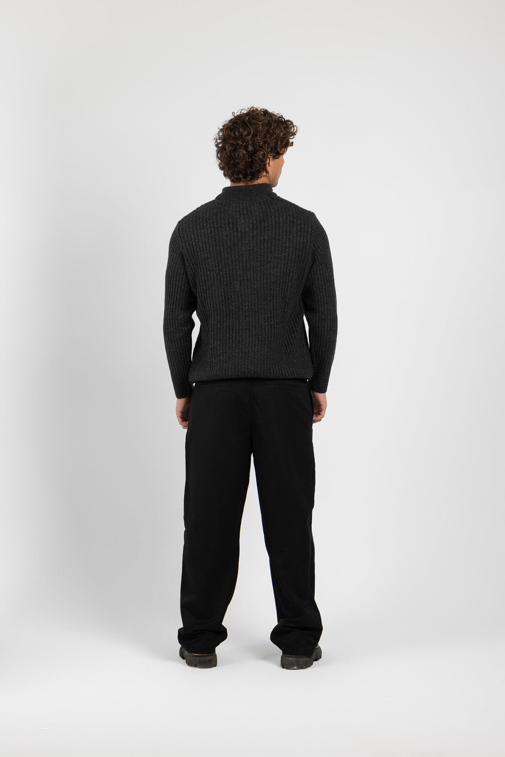 Untchd Dark Gray Quarter-Zip Knit Sweater