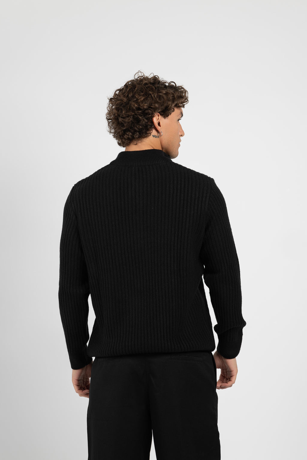 Untchd Black Quarter-Zip Knit Sweater