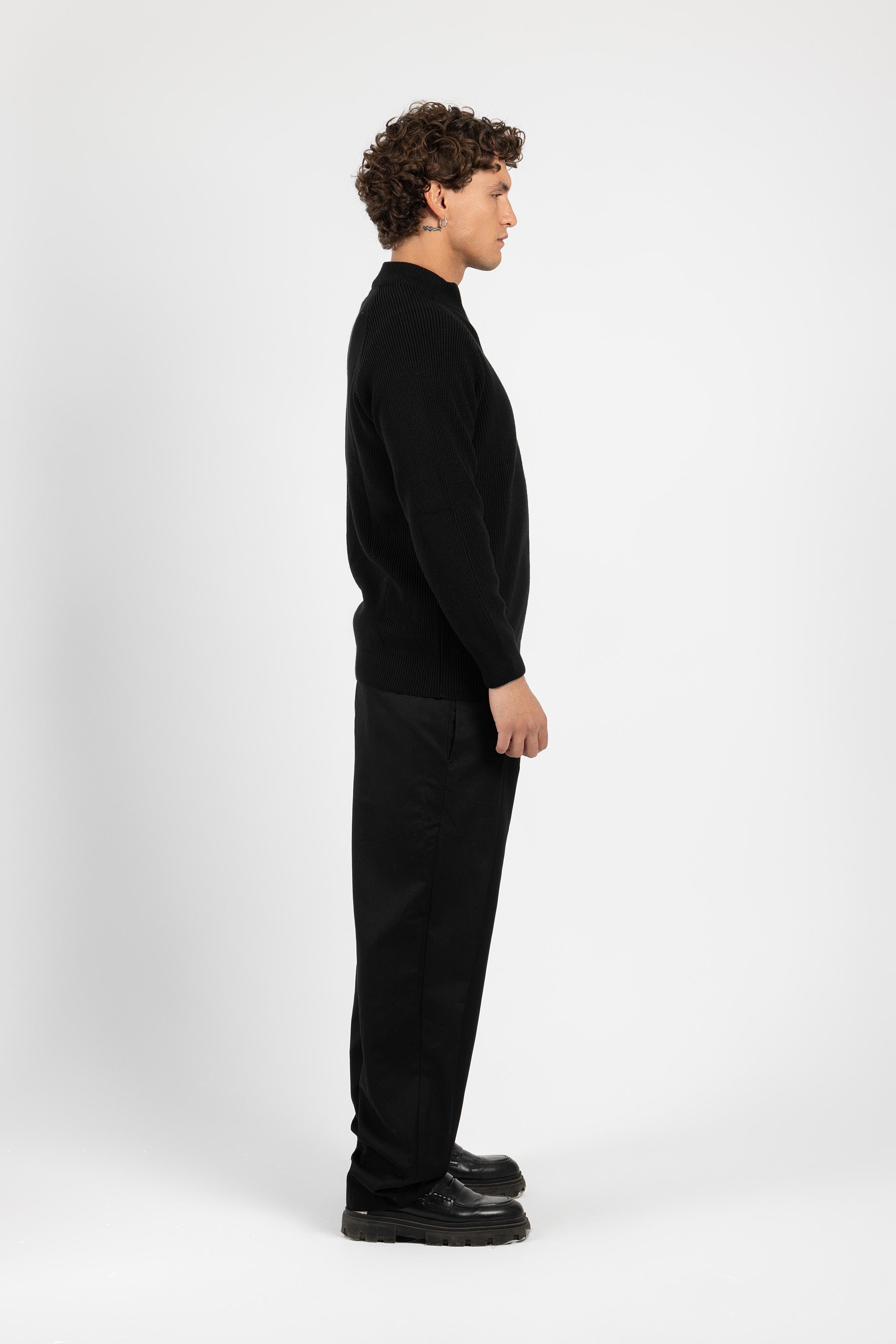 Untch Black Full-Zip Knit Sweater