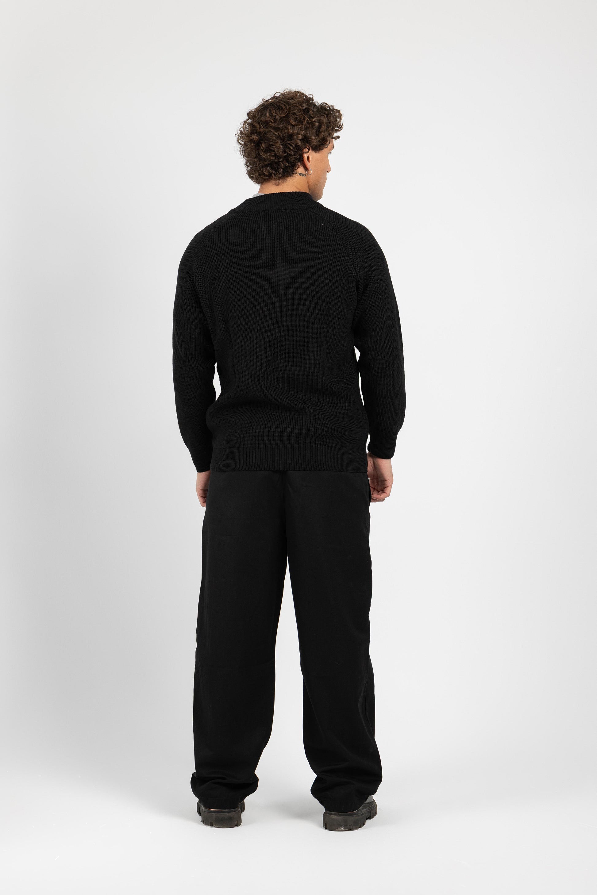 Untch Black Full-Zip Knit Sweater