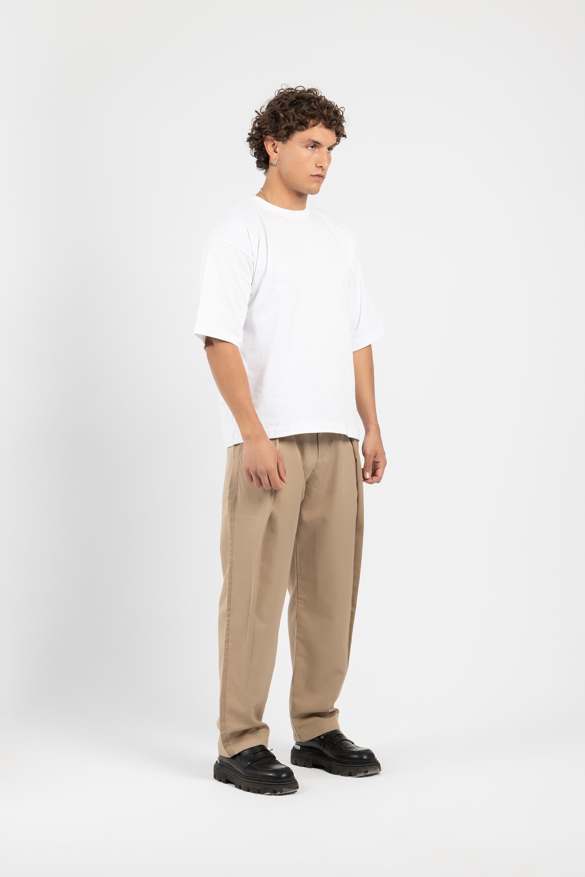 Untchd Beige Wide Leg Pleated Pants