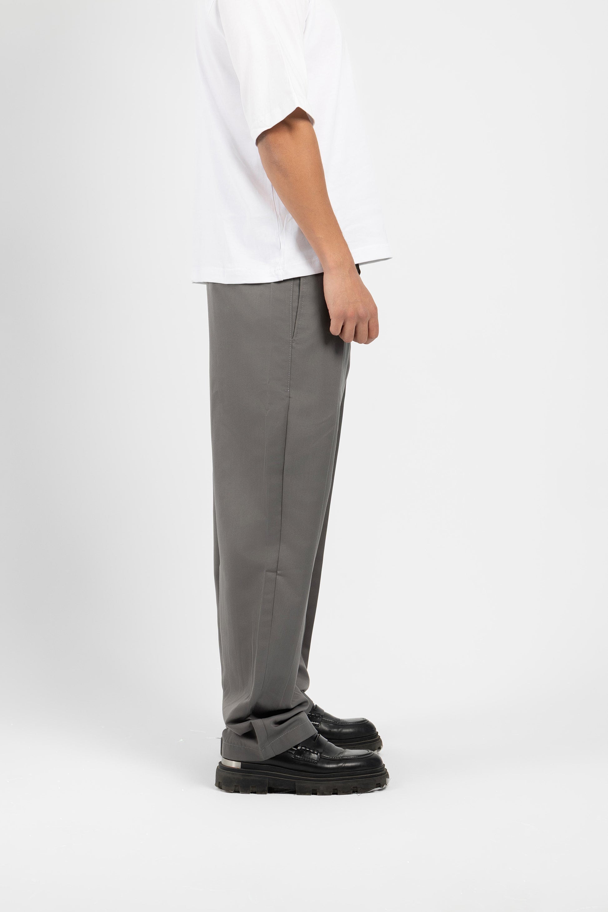 Untchd Gray Wide Leg Pleated Pants