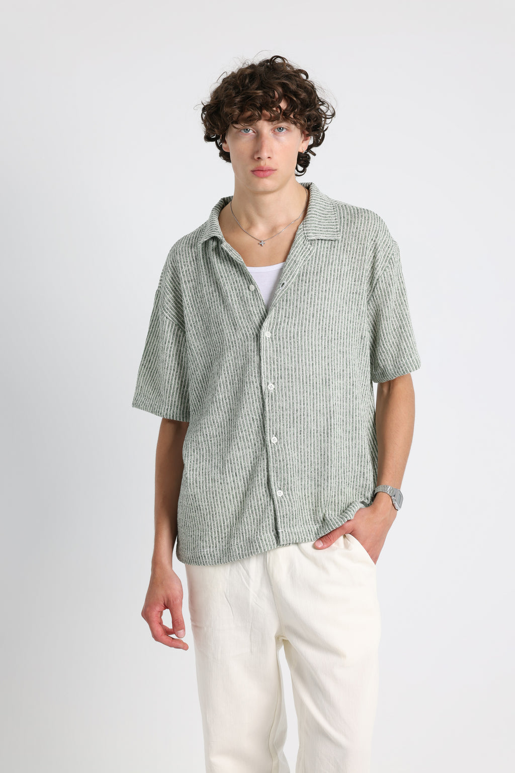 UNTCHD Mint Stripped shirt