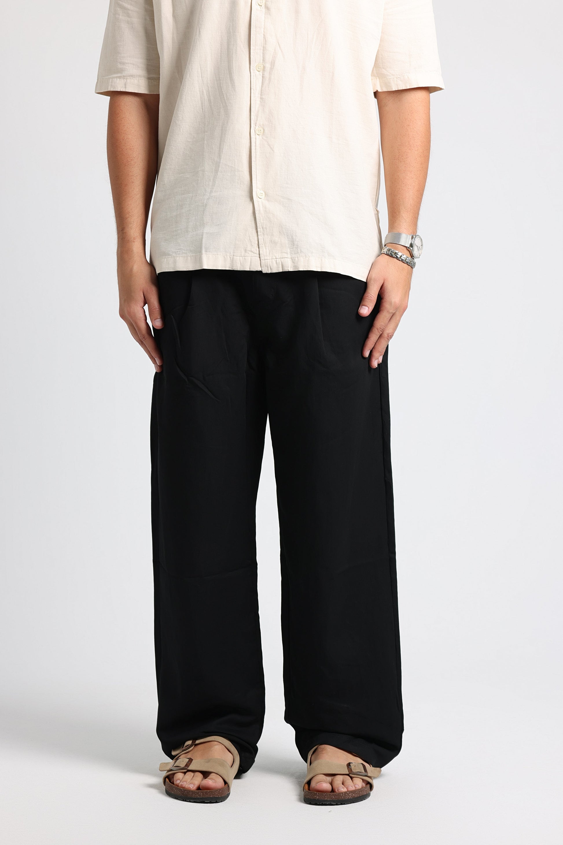 UNTCHD Black Pleated Trousers