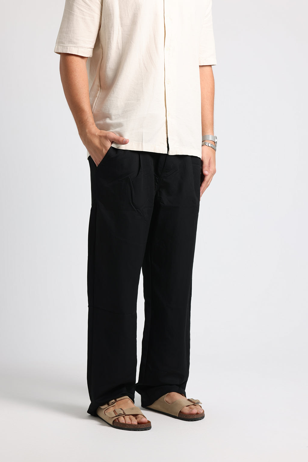 UNTCHD Black Pleated Trousers