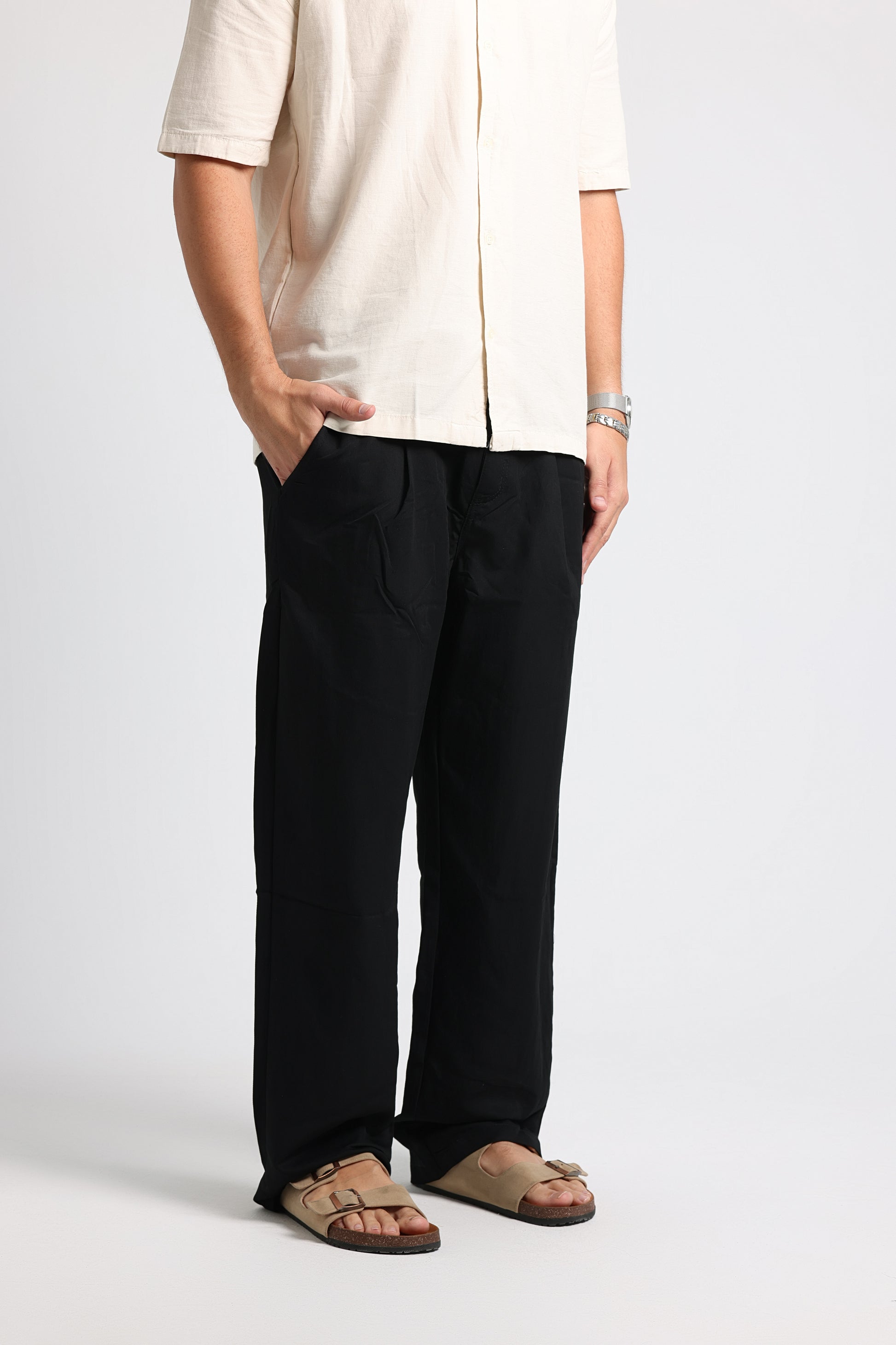 UNTCHD Black Pleated Trousers