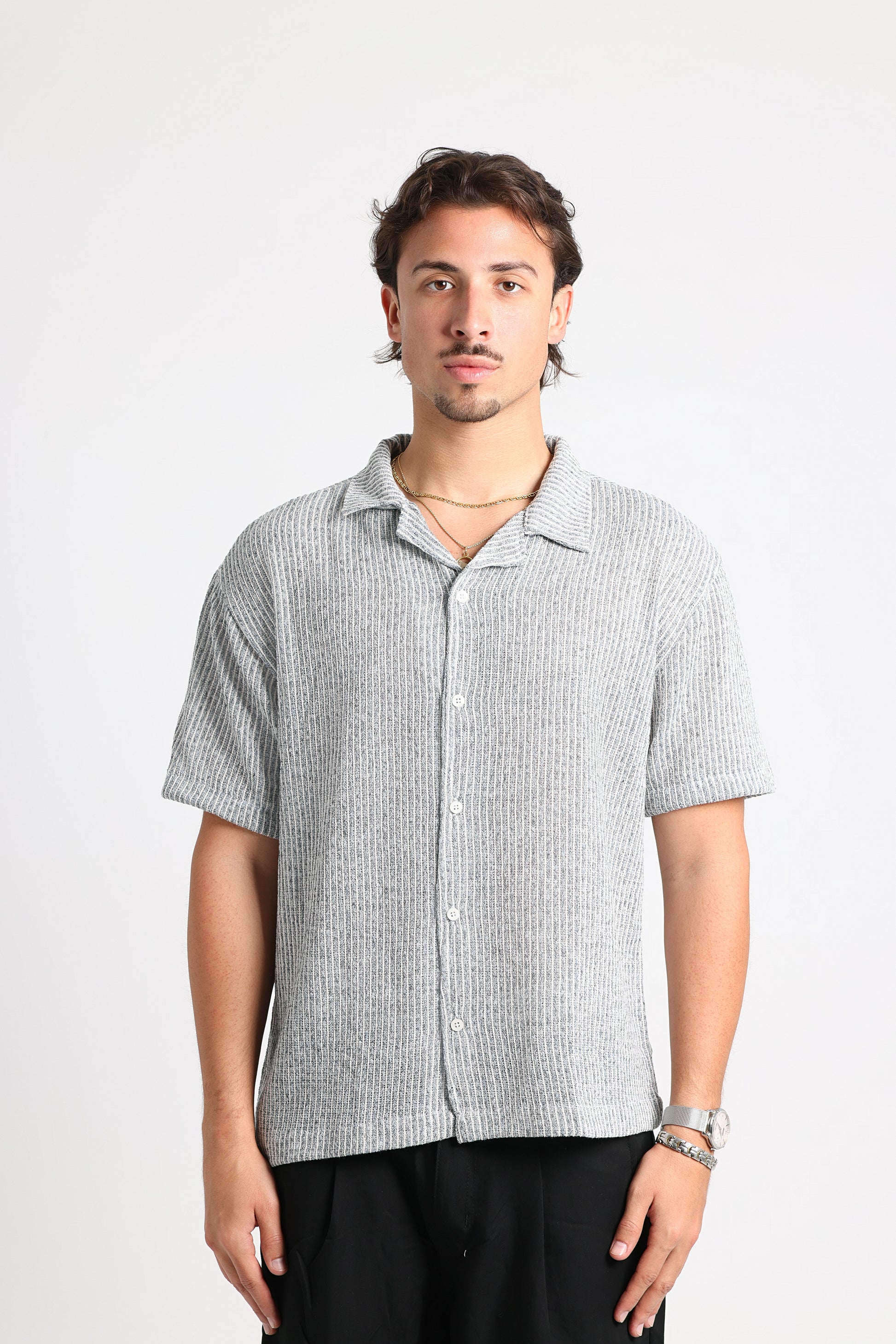 UNTCHD Light blue Stripped shirt