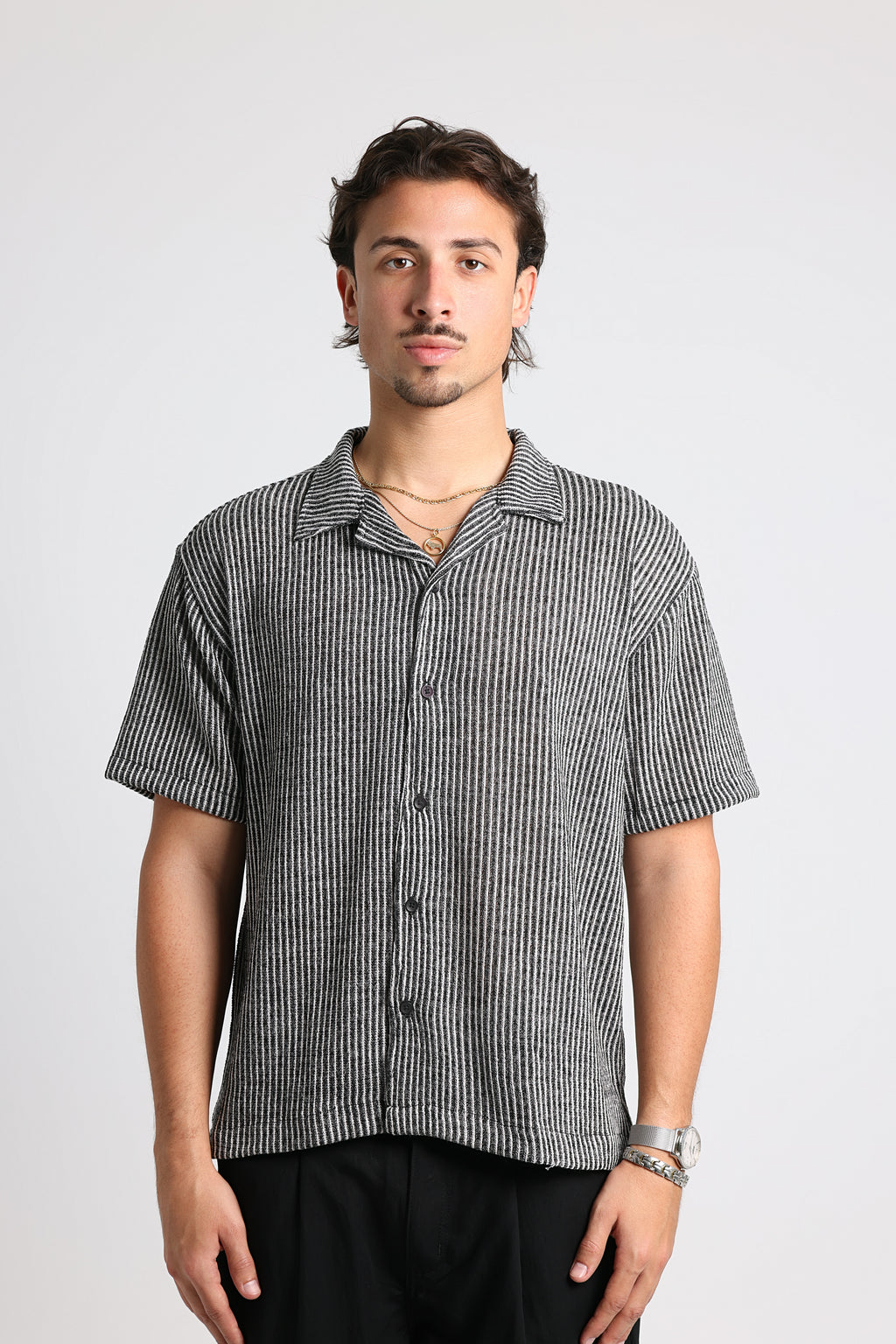 UNTCHD Black Stripped shirt
