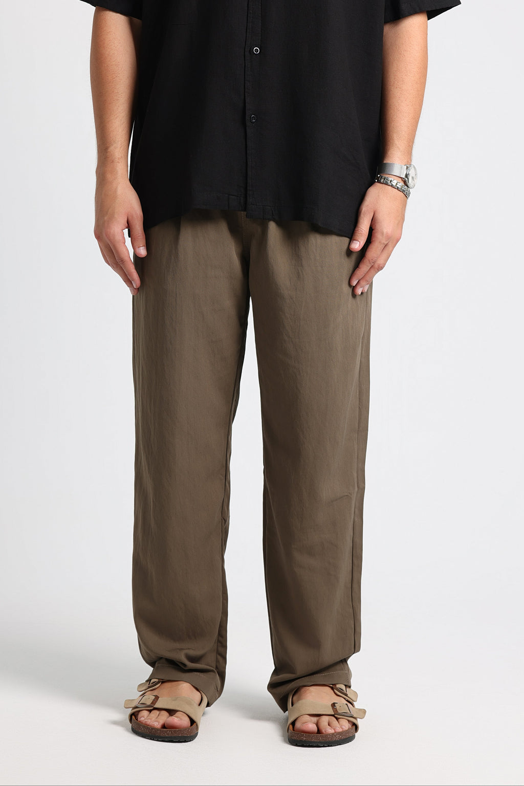 UNTCHD Brown Pleated Trousers
