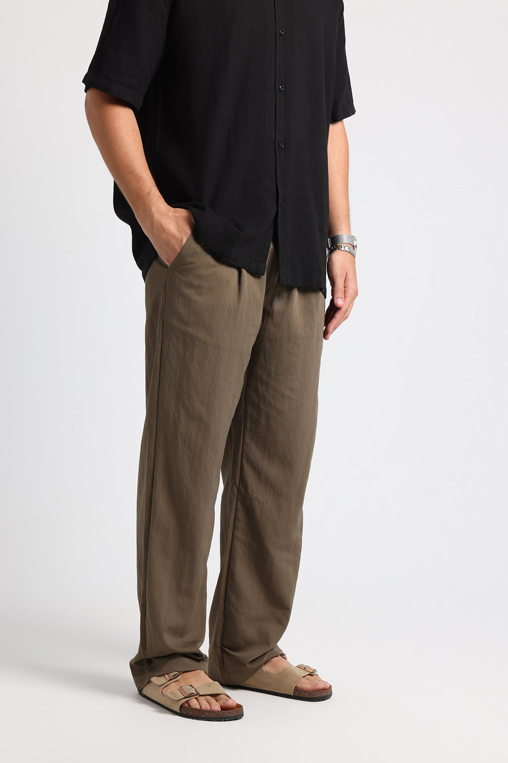 UNTCHD Brown Pleated Trousers