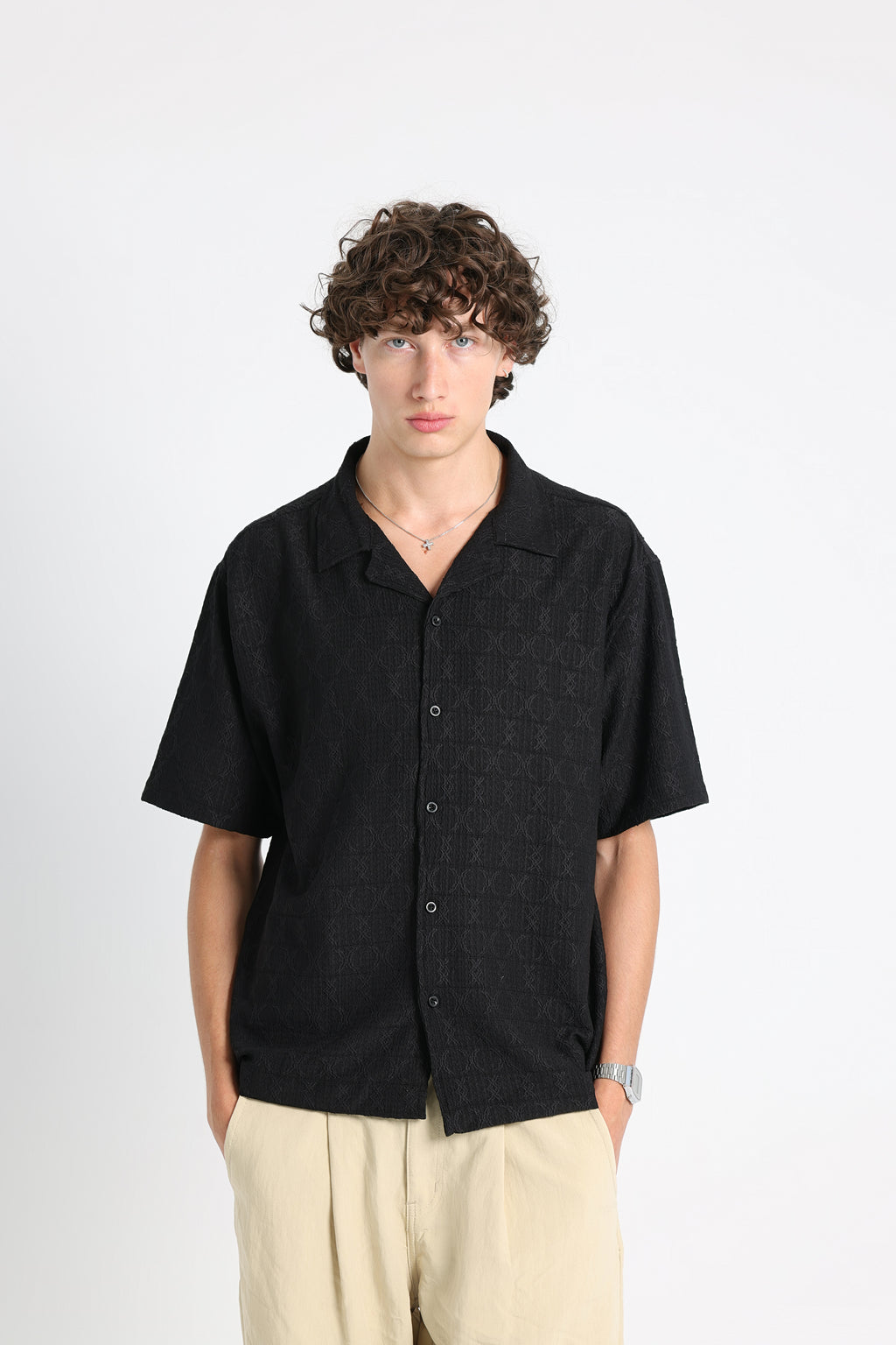 UNTCHD Black Jacquard shirt