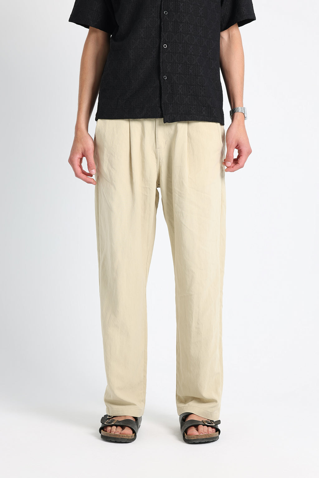 UNTCHD Beige Pleated Trousers