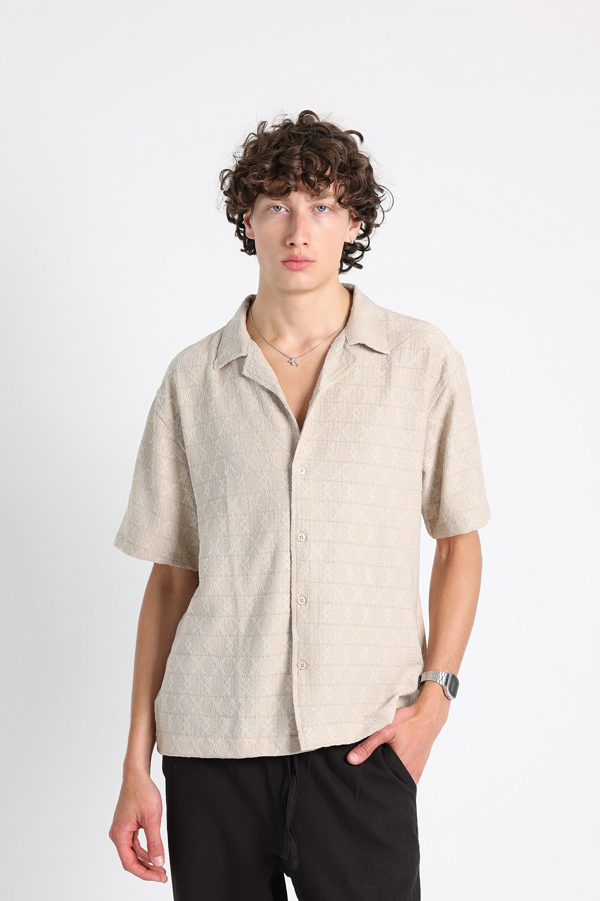 UNTCHD Beige Jacquard shirt